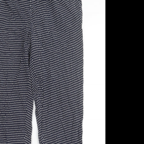Papaya Womens Blue Geometric  Trousers  Size 8 L25.5 in