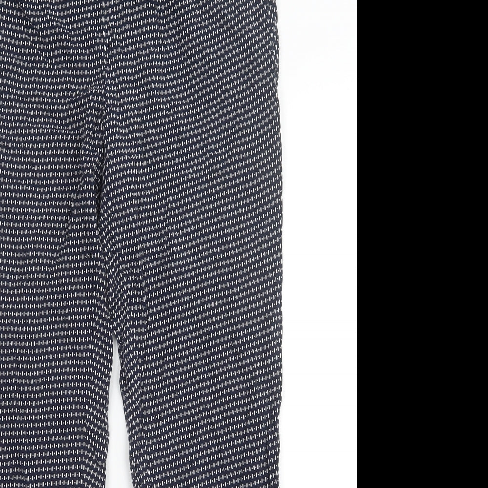 Papaya Womens Blue Geometric  Trousers  Size 8 L25.5 in