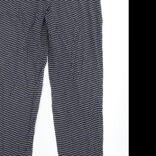 Papaya Womens Blue Geometric  Trousers  Size 8 L25.5 in