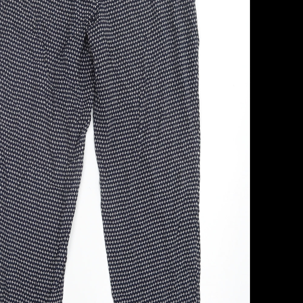 Papaya Womens Blue Geometric  Trousers  Size 8 L25.5 in