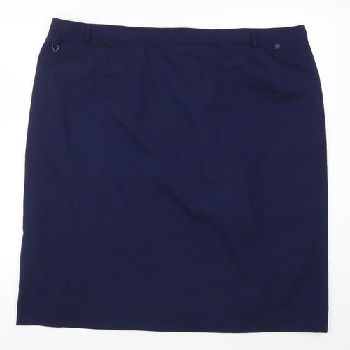 Preworn Womens Blue   Straight & Pencil Skirt Size 44 in