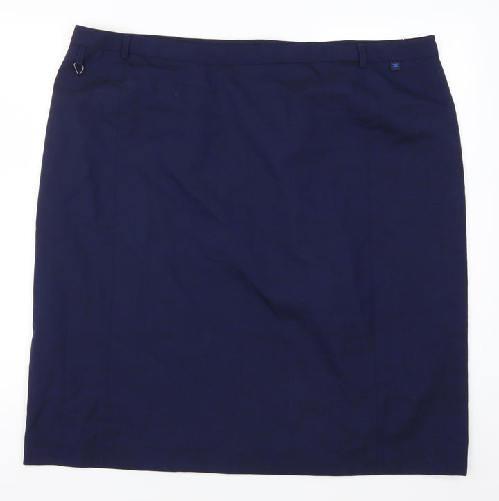 Preworn Womens Blue Straight & Pencil Skirt Size 44 in
