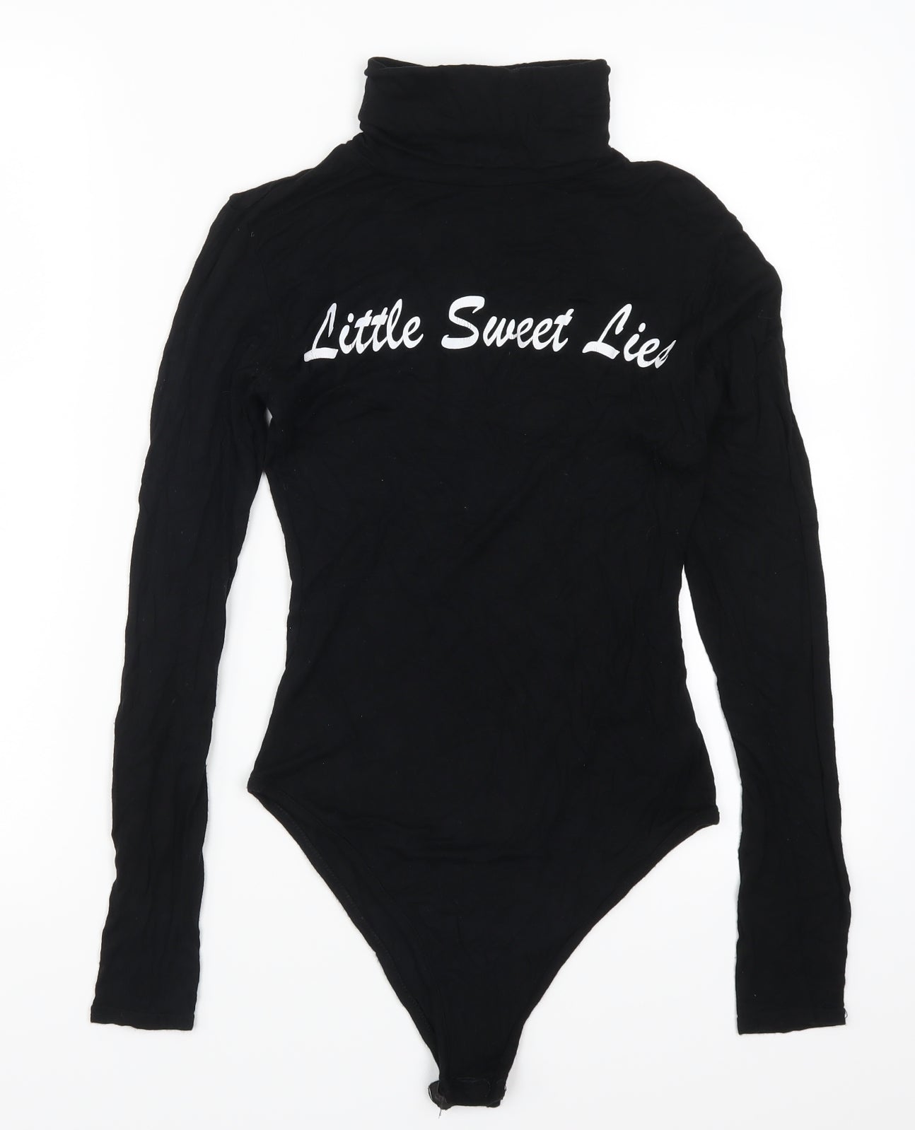 PRETTYLITTLETHING Womens Black   Bodysuit One-Piece Size 10  - Little Sweet Lies