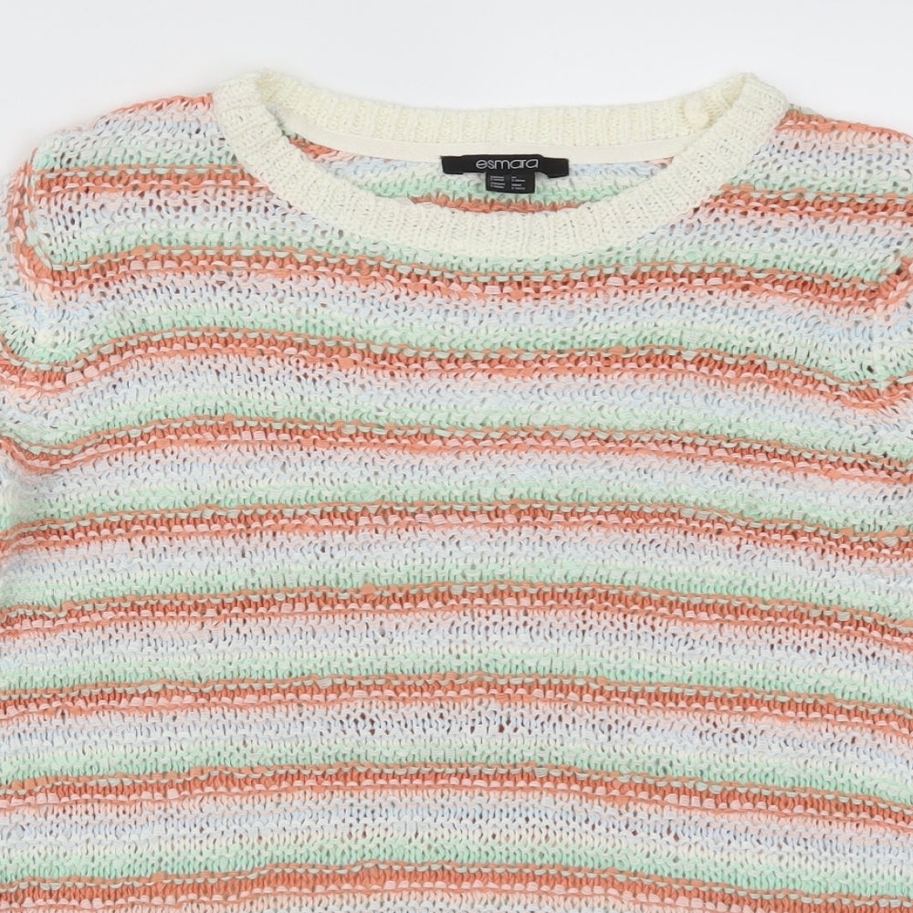 ESMARA Womens Multicoloured Striped Knit Pullover Jumper Size S