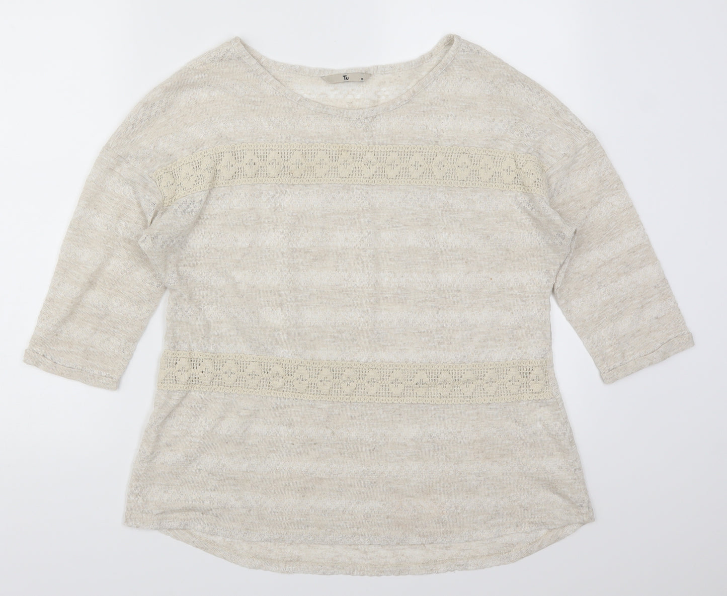 TU Womens Beige   Basic T-Shirt Size 16