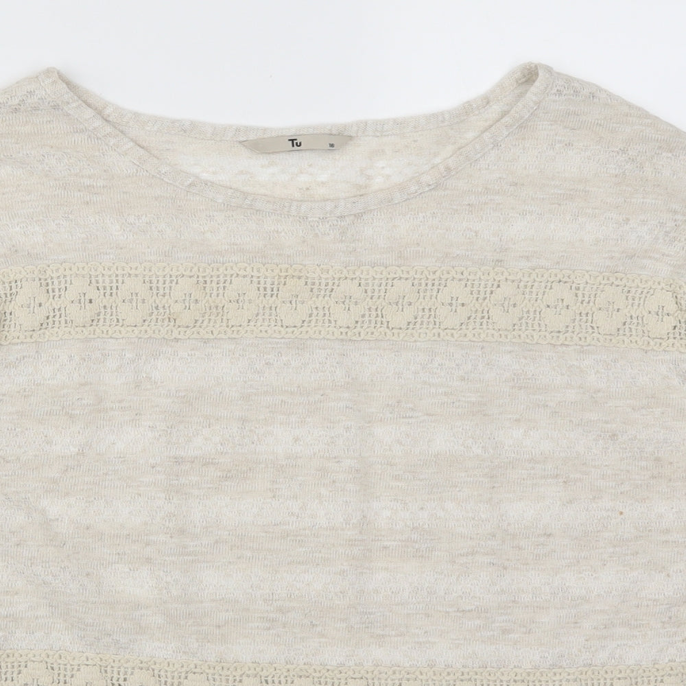 TU Womens Beige   Basic T-Shirt Size 16