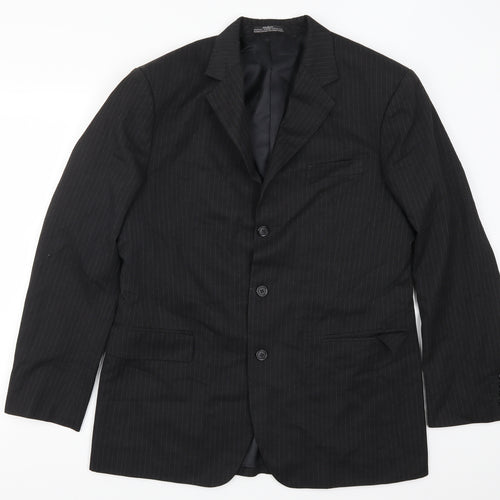 Mike Fenton Mens Grey Striped  Jacket Suit Jacket Size 42