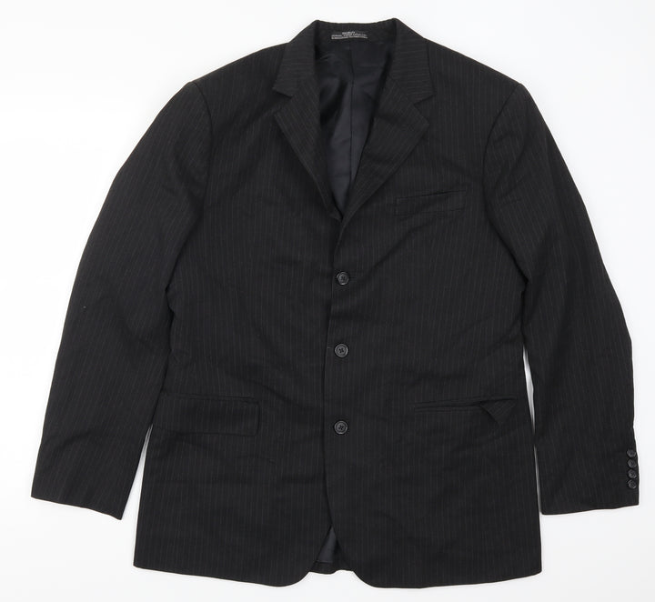 Mike Fenton Mens Grey Striped Jacket Suit Jacket Size 42