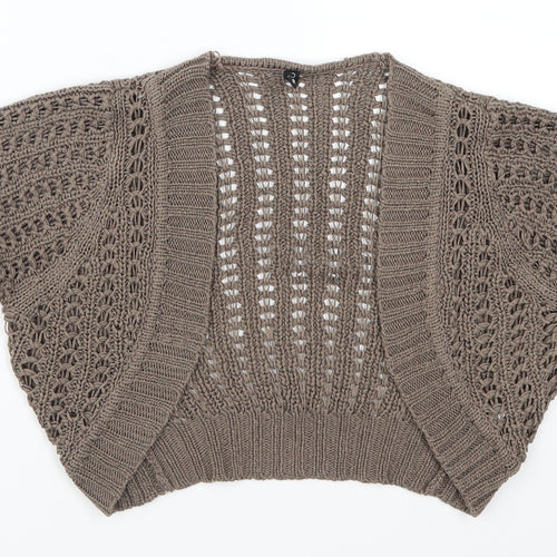 Amisu Womens Brown  Knit Cardigan Jumper Size S
