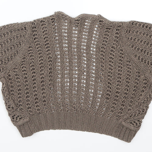 Amisu Womens Brown  Knit Cardigan Jumper Size S