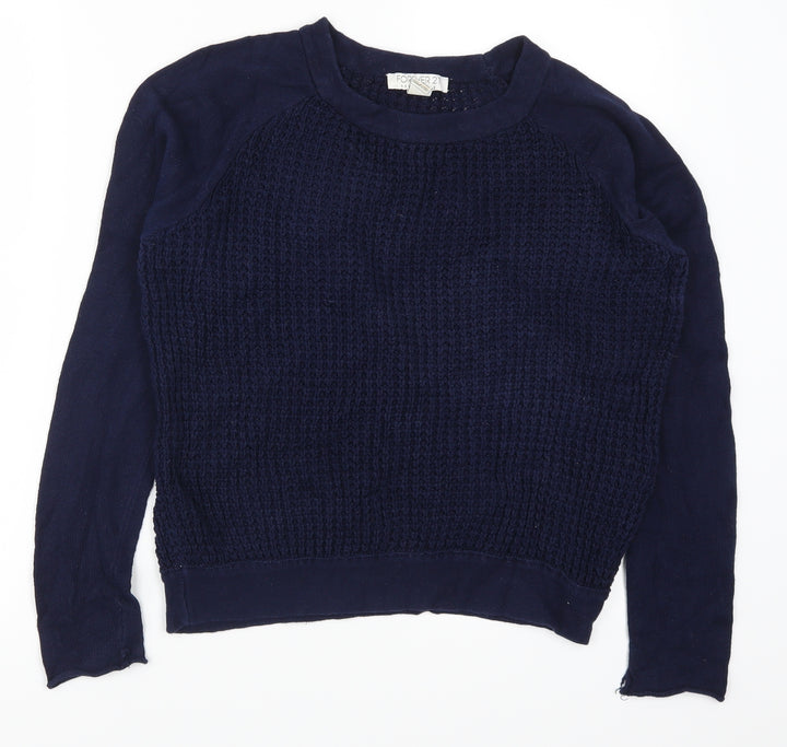 FOREVER 21 Womens Blue Knit Pullover Jumper Size S