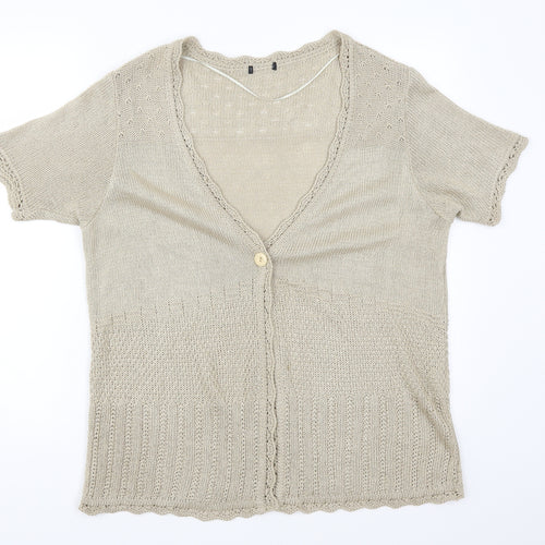 Preworn Womens Beige   Cardigan Jumper Size 18