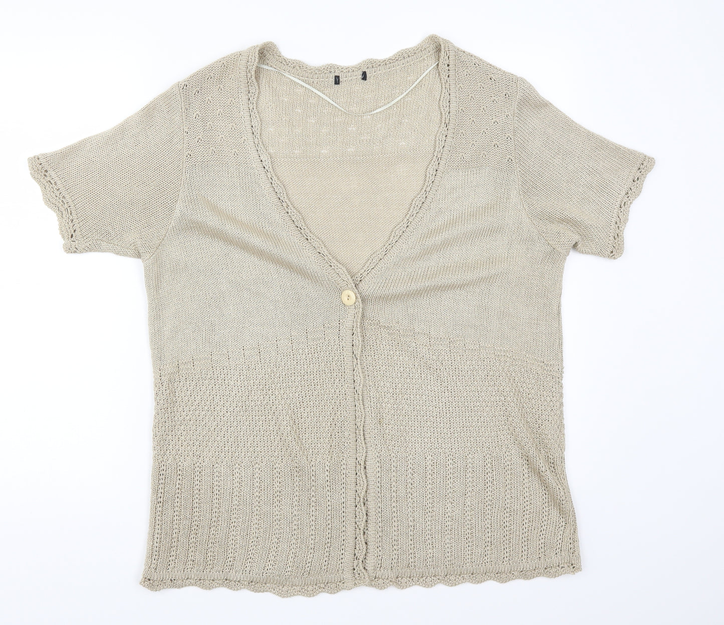 Preworn Womens Beige   Cardigan Jumper Size 18
