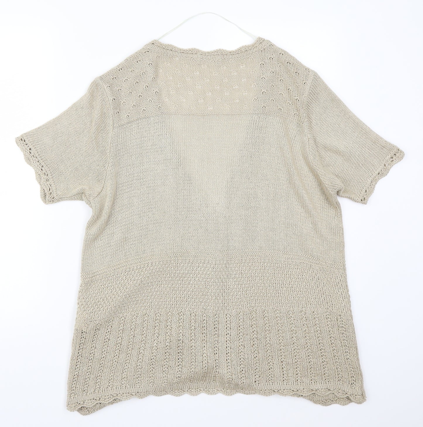 Preworn Womens Beige   Cardigan Jumper Size 18