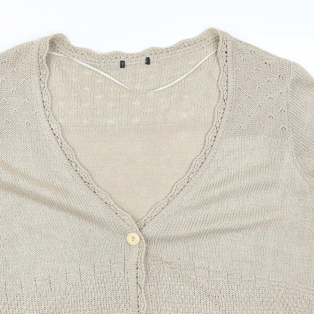 Preworn Womens Beige   Cardigan Jumper Size 18