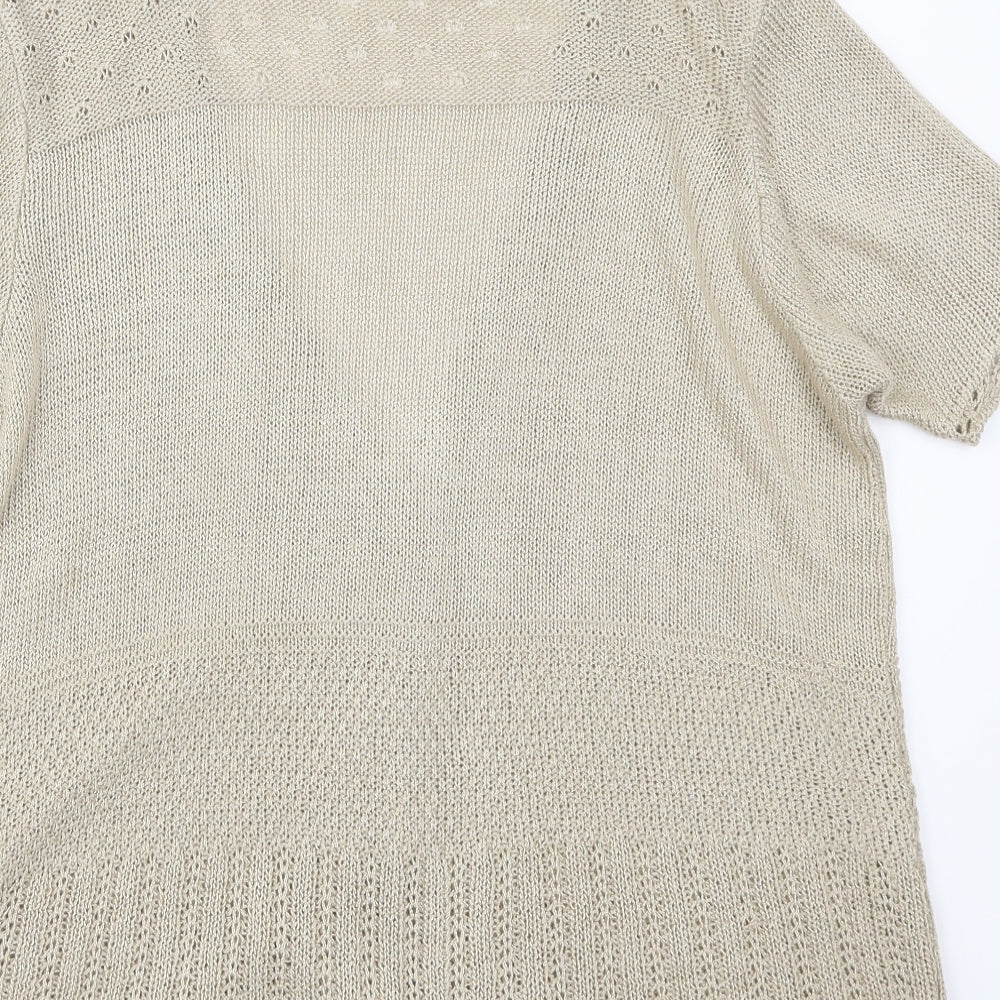 Preworn Womens Beige   Cardigan Jumper Size 18