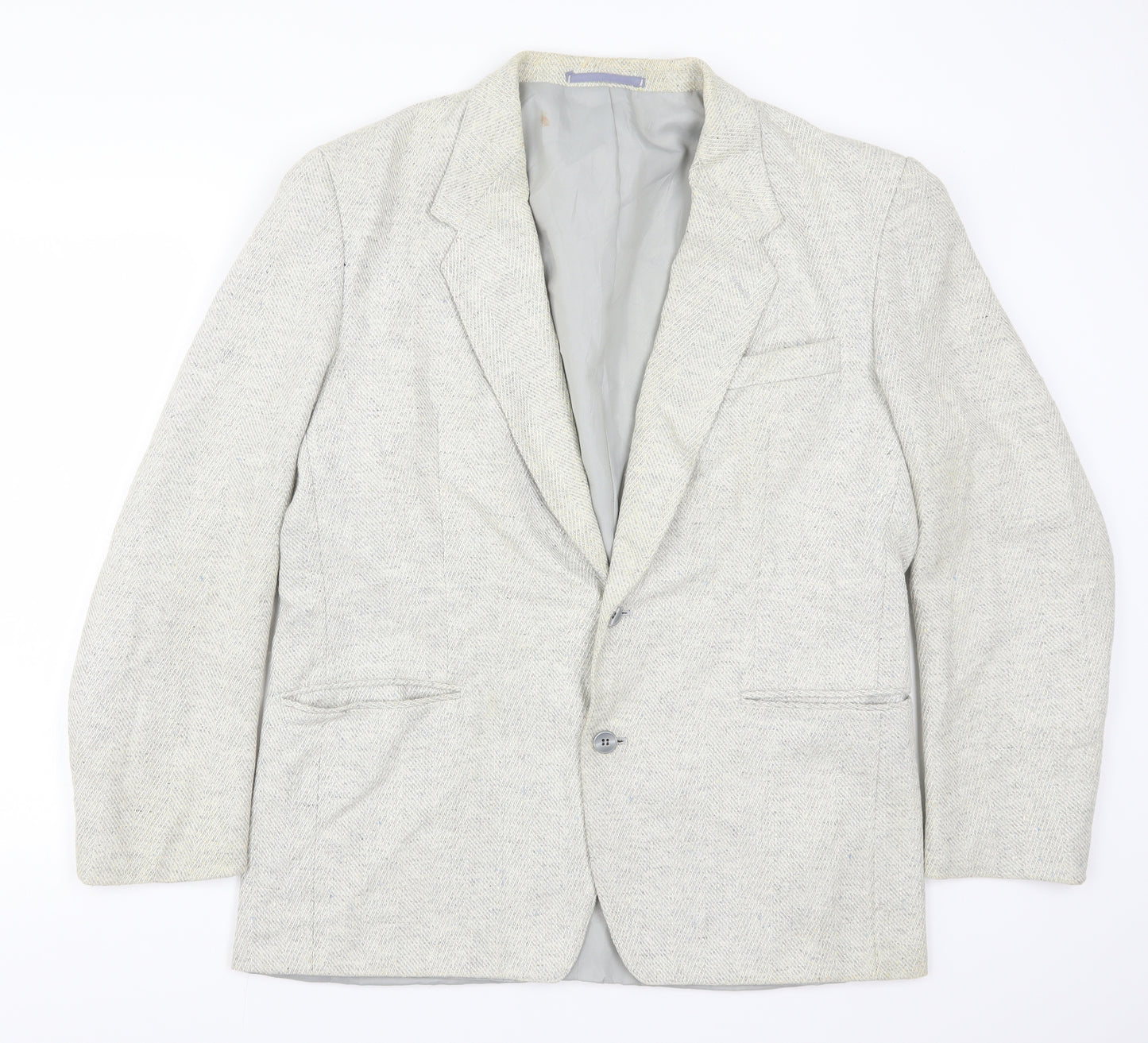 Tiklas Mens Grey Herringbone  Jacket Suit Jacket Size 42