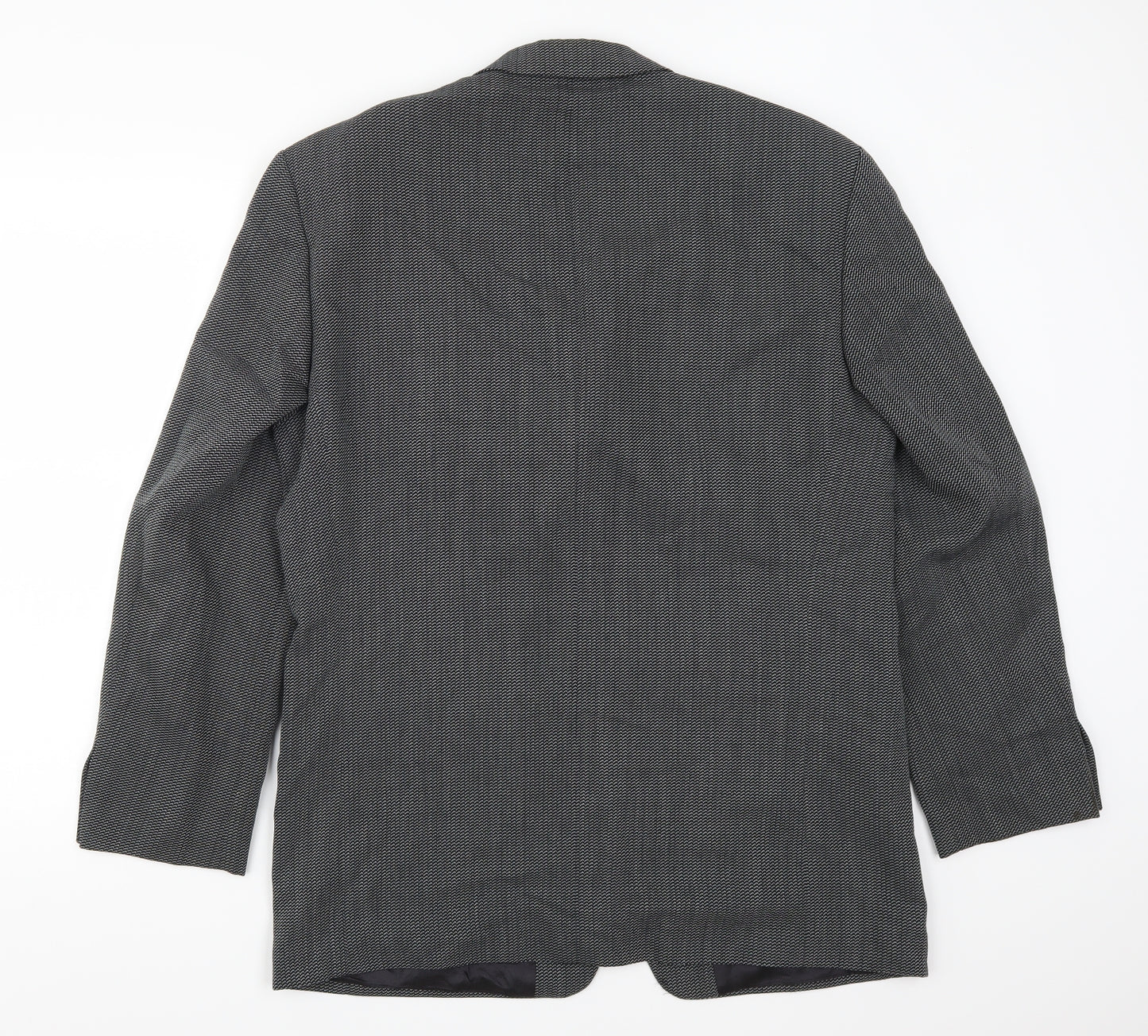 Benvenuto Mens Grey Geometric  Jacket Suit Jacket Size 40