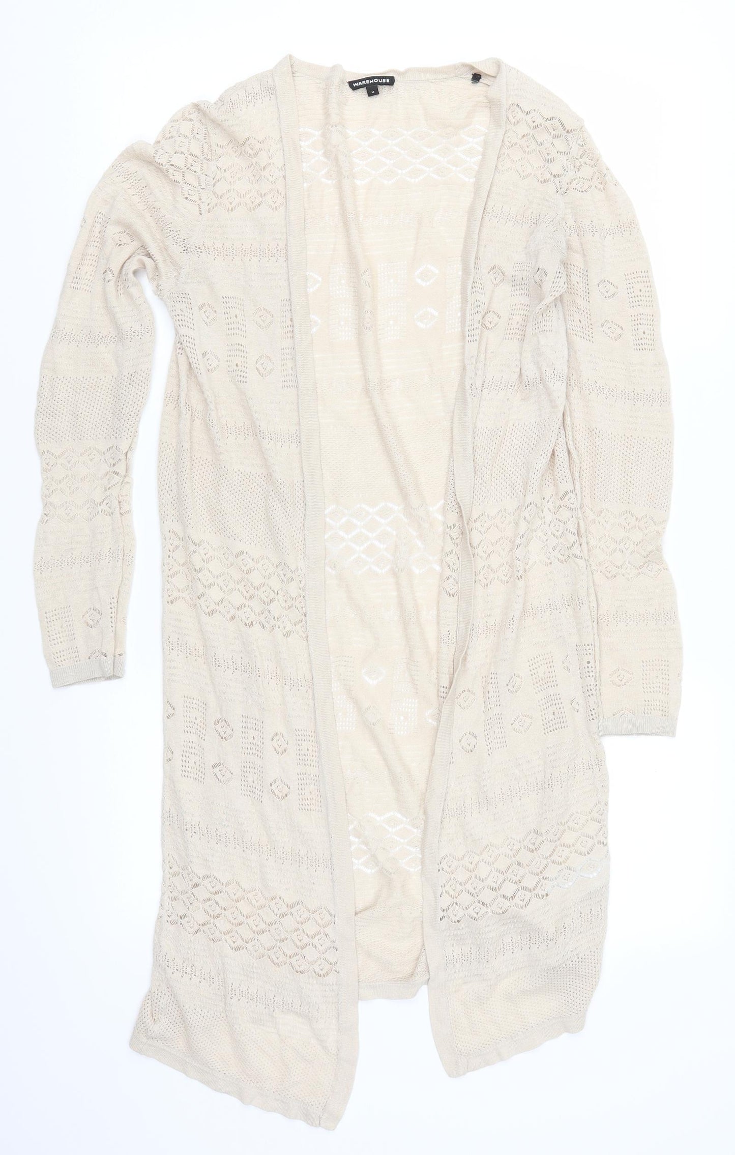 Warehouse Womens Beige   Cardigan Jumper Size M