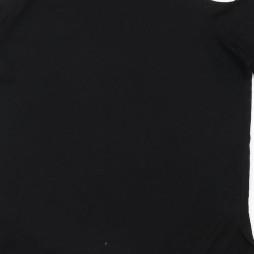 Select Womens Black Floral  Basic T-Shirt Size 16
