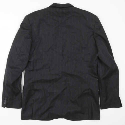 Burton Mens Grey Striped  Jacket Suit Jacket Size 42