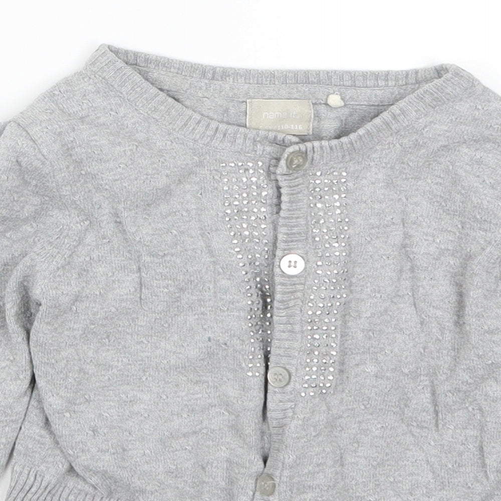 name it Girls Grey   Cardigan Jumper Size 5-6 Years