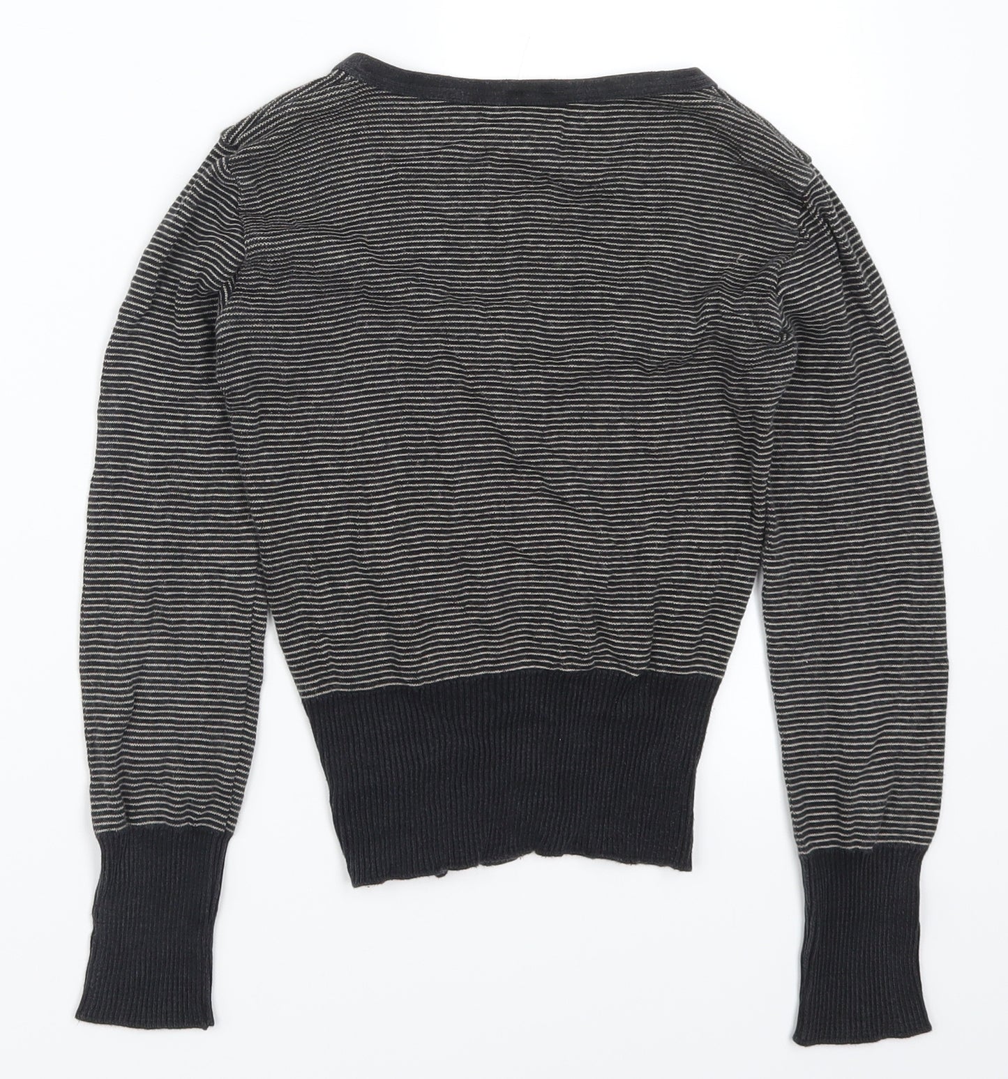 Gap Womens Grey Striped  Cardigan Jumper Size XS