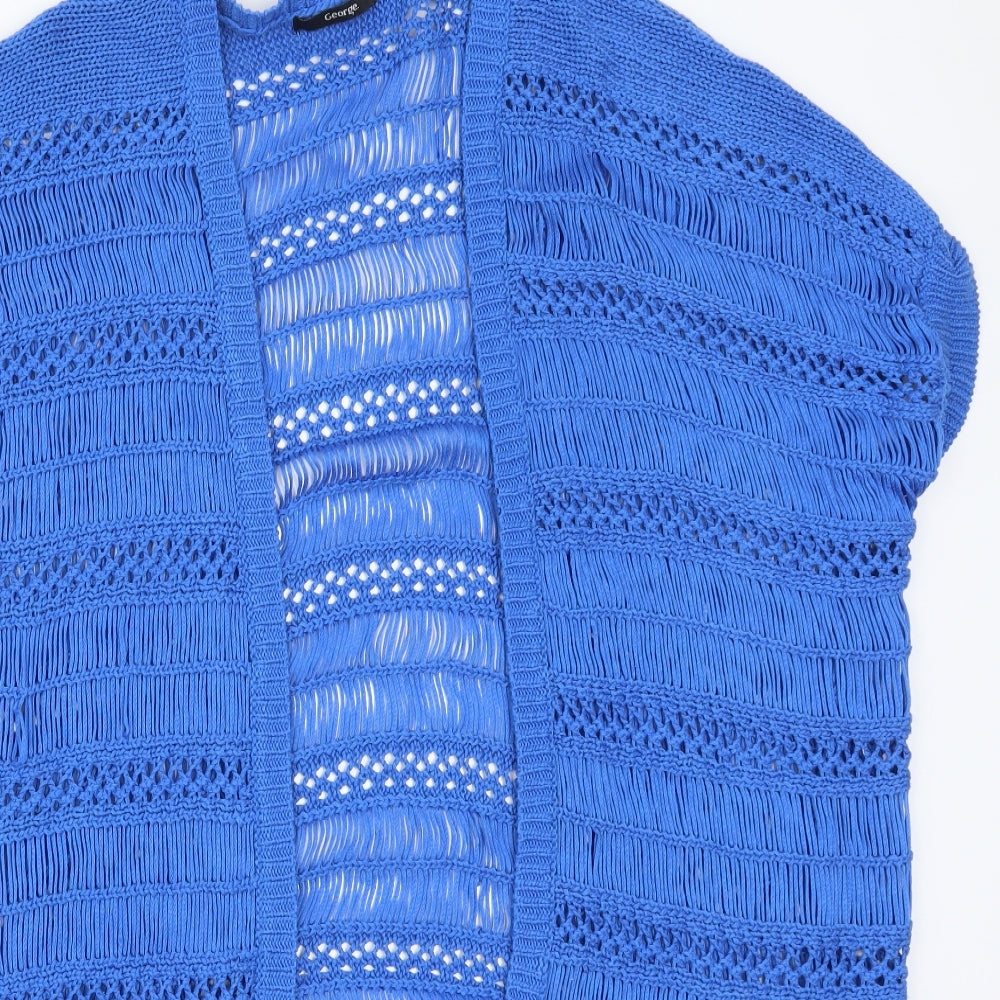 George Womens Blue Check  Cardigan Jumper Size L