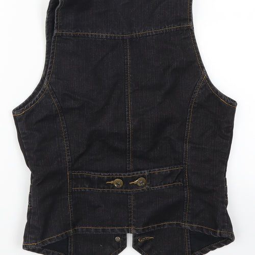 VERO MODA Womens Black  Denim Jacket Waistcoat Size 8