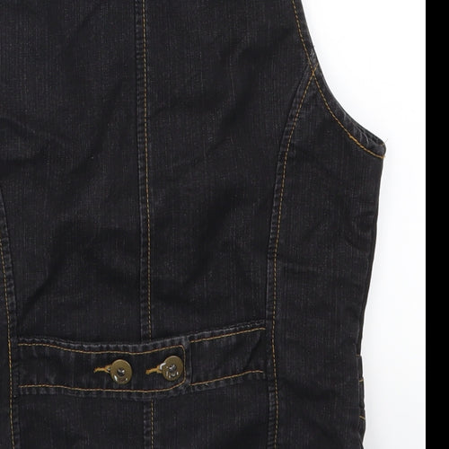 VERO MODA Womens Black  Denim Jacket Waistcoat Size 8