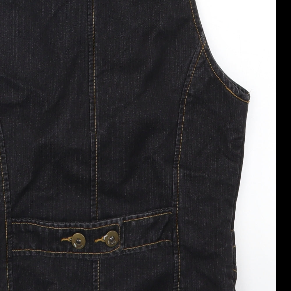 VERO MODA Womens Black  Denim Jacket Waistcoat Size 8