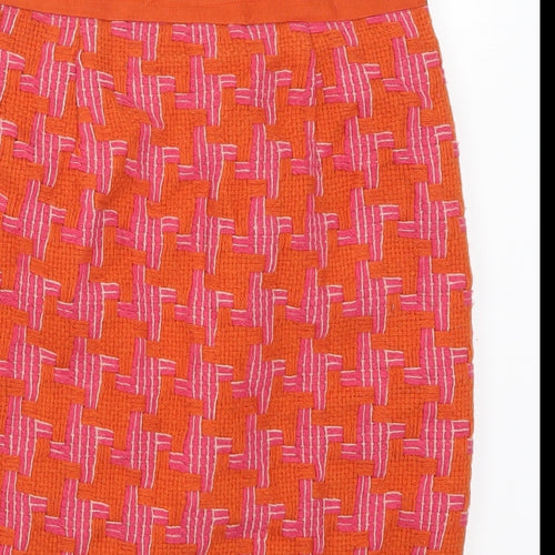 Boden Womens Orange Geometric  Straight & Pencil Skirt Size 8