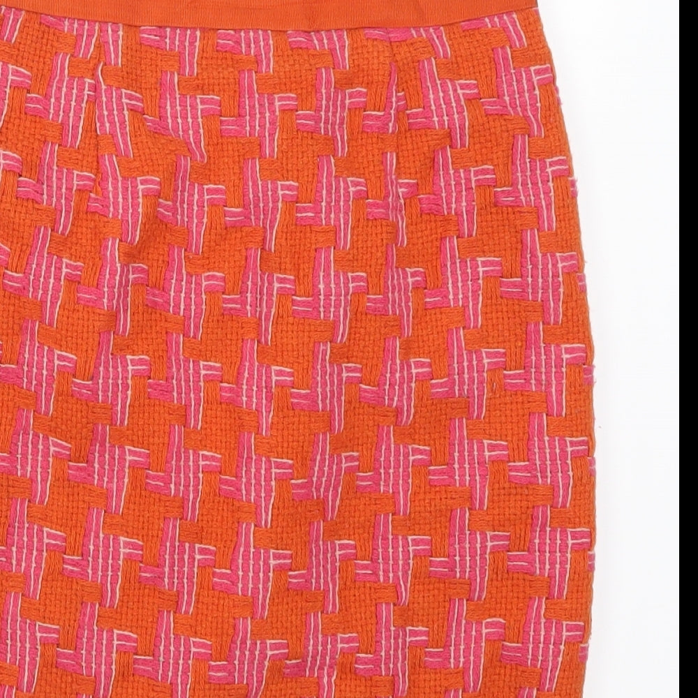 Boden Womens Orange Geometric  Straight & Pencil Skirt Size 8