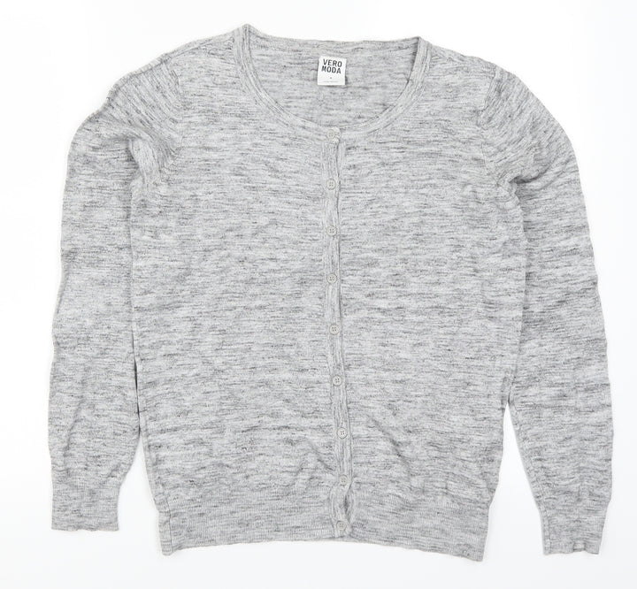 VERO MODA Womens Grey Cardigan Jumper Size M