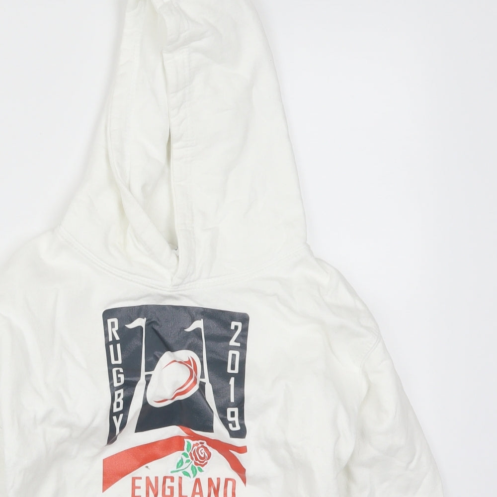 Just Hoods Boys White   Pullover Hoodie Size 9-10 Years  - England Rugby