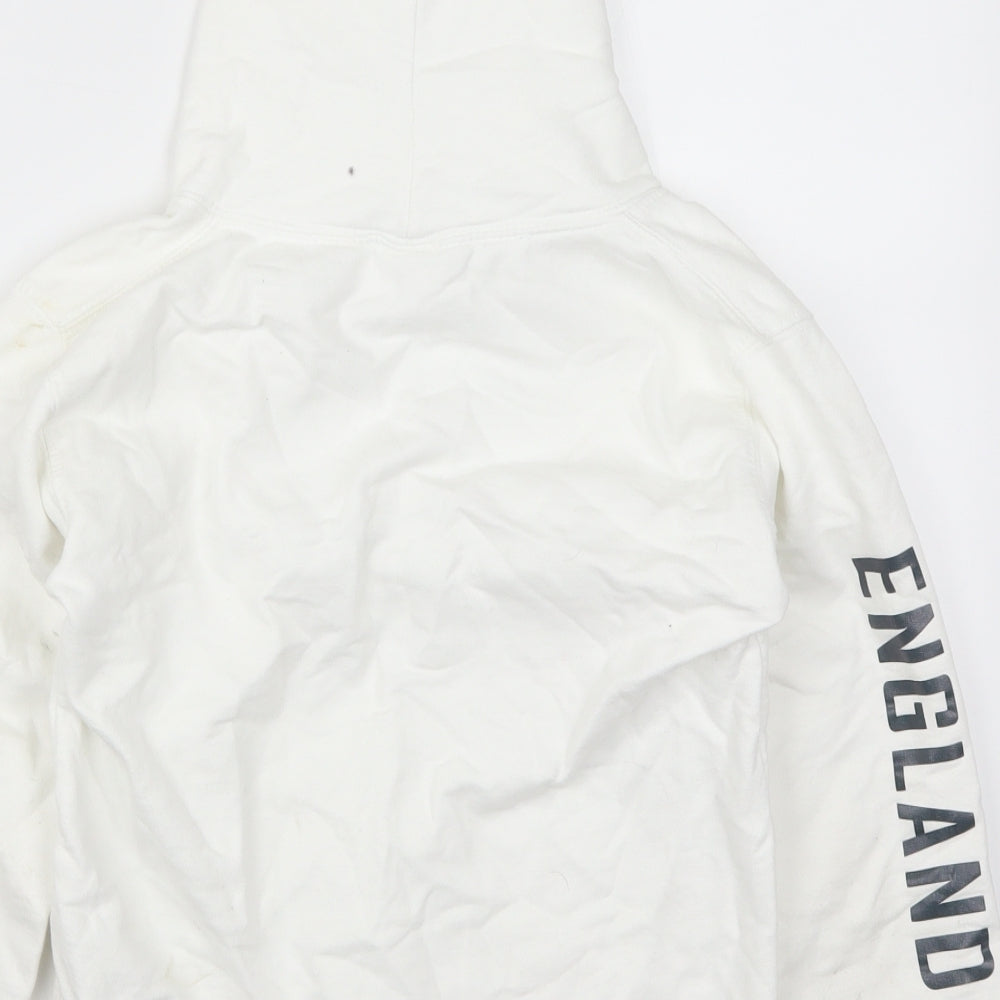 Just Hoods Boys White   Pullover Hoodie Size 9-10 Years  - England Rugby