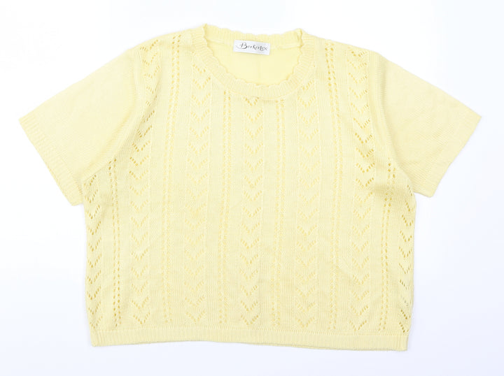Berkertex Womens Yellow Pullover Jumper Size 14