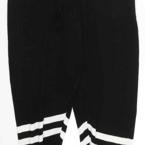 Preworn Womens Black Striped  Sweatpants Trousers Size 24 in L23 in