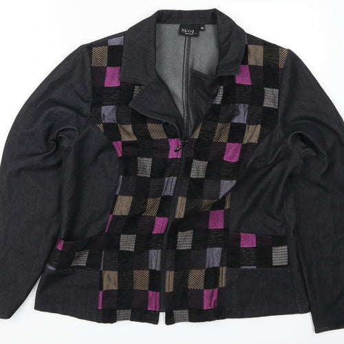 SOL Womens Grey Check  Jacket  Size 14