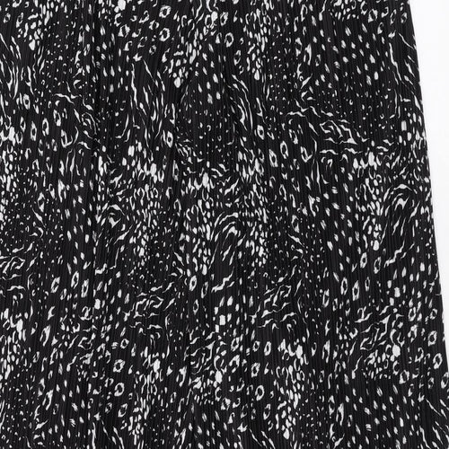 F&F Womens Black Geometric  Trousers  Size 16 L30 in - wide leg pleated palazzo pant