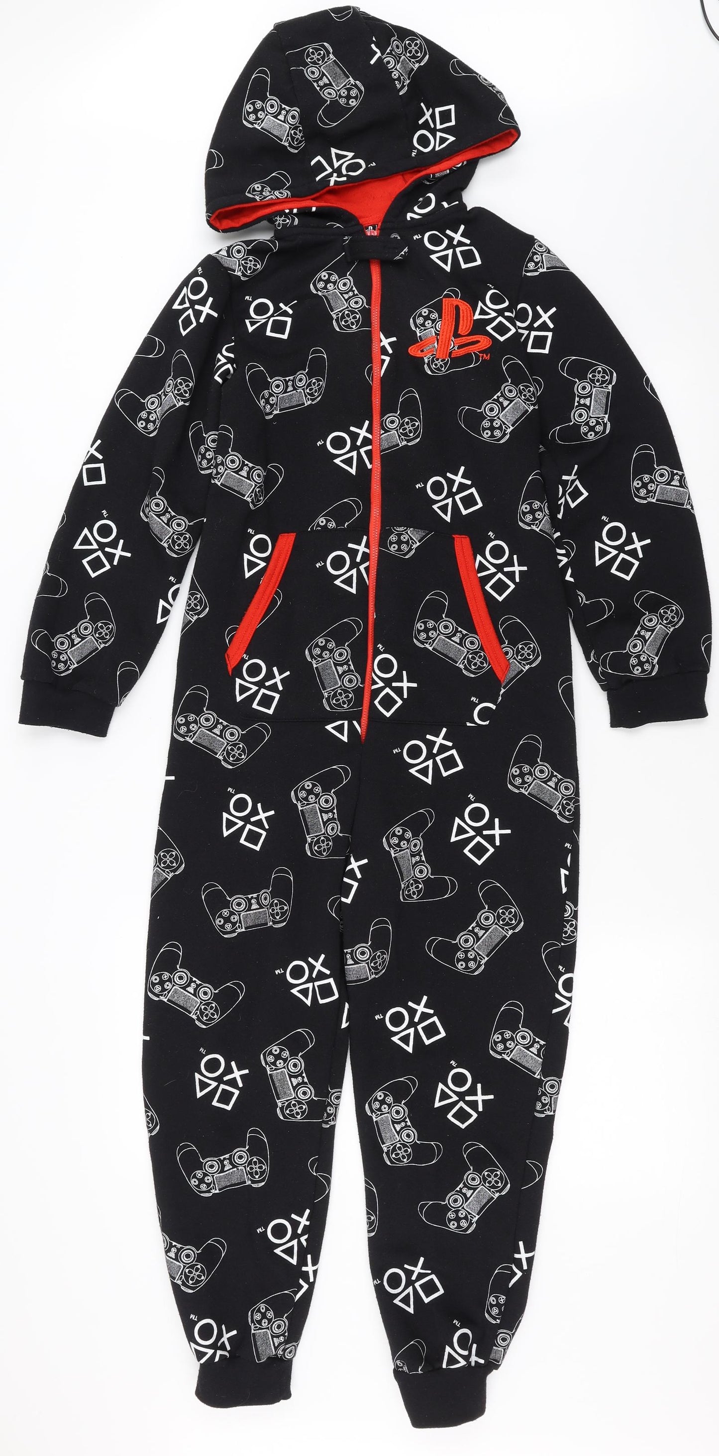 Primark Boys Black Solid   One Piece Size 10-11 Years  - playstation onesie