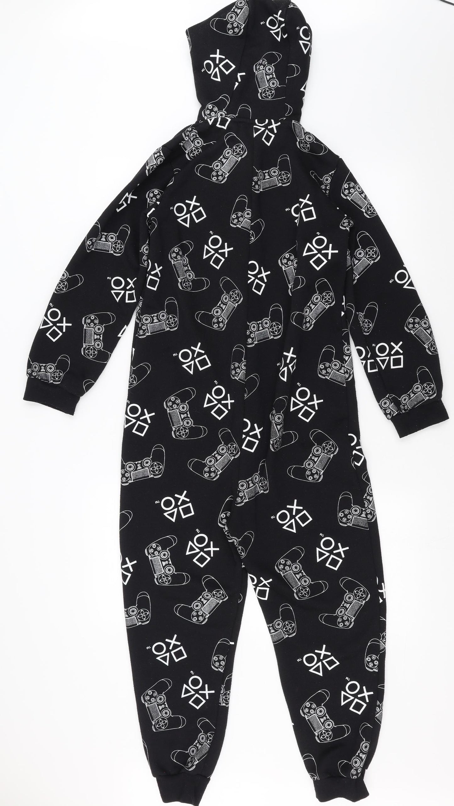 Primark Boys Black Solid   One Piece Size 10-11 Years  - playstation onesie