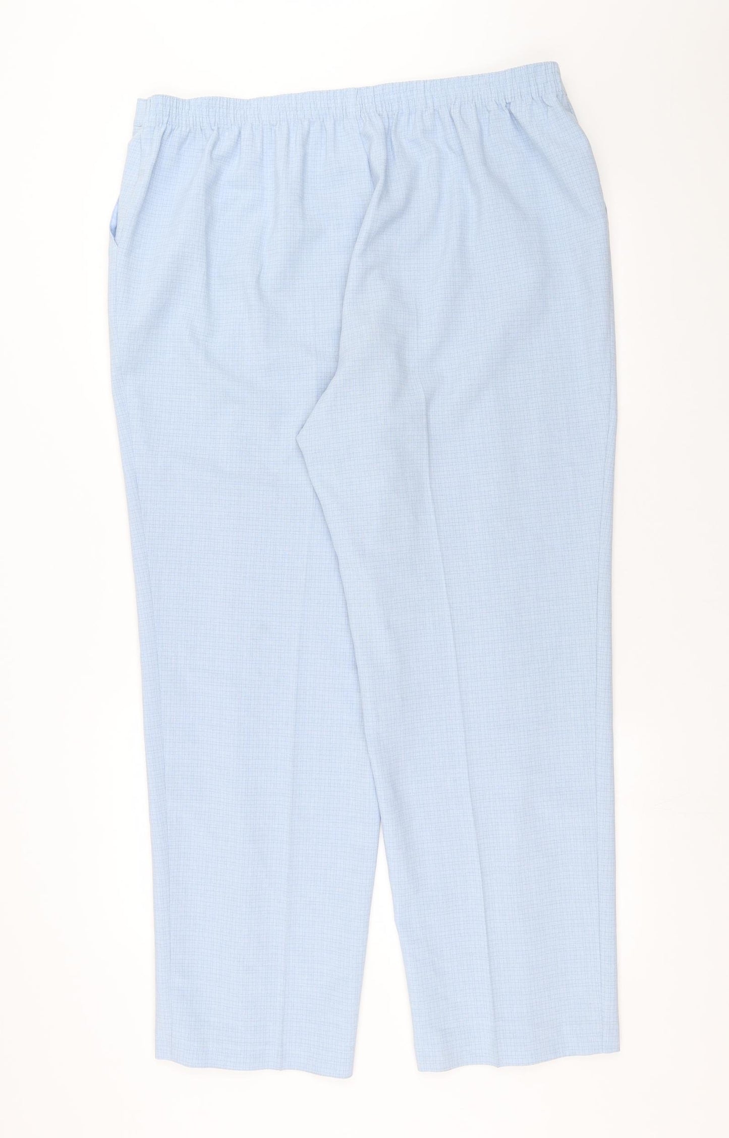 Marks and Spencer Womens Blue Check  Trousers  Size 20 L30 in