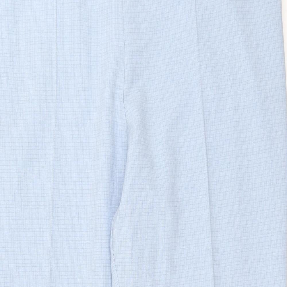 Marks and Spencer Womens Blue Check  Trousers  Size 20 L30 in