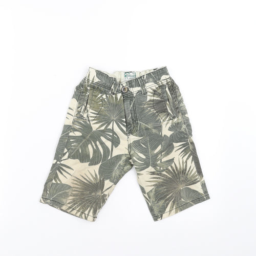 Sainsburys  Boys Green Floral Denim Bermuda Shorts Size 5 Years