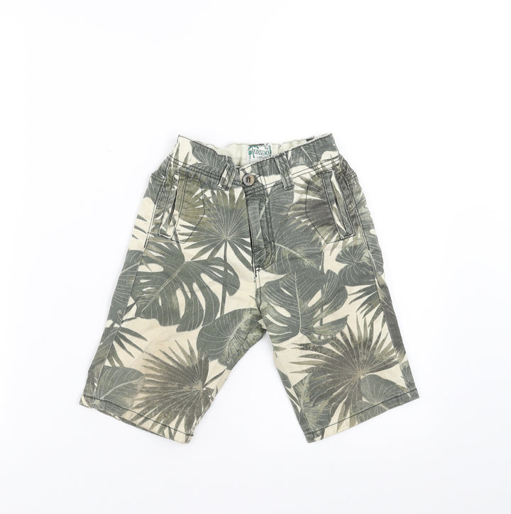 Sainsburys  Boys Green Floral Denim Bermuda Shorts Size 5 Years