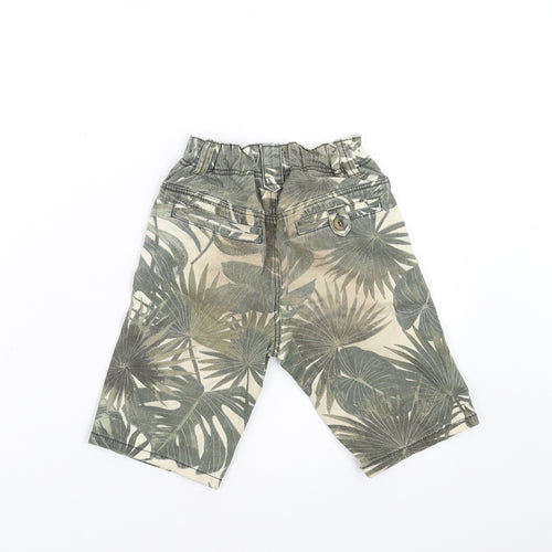 Sainsburys  Boys Green Floral Denim Bermuda Shorts Size 5 Years