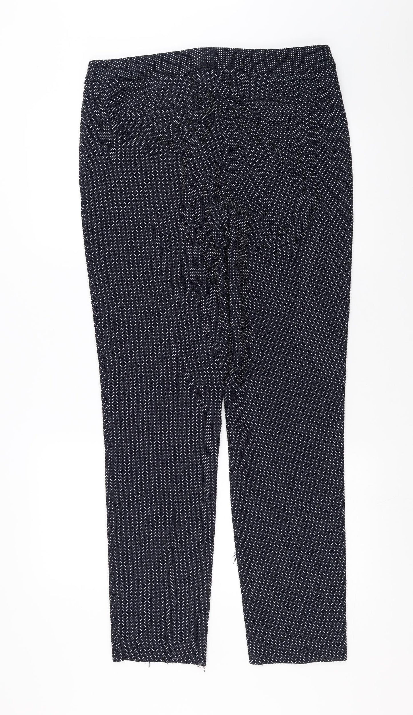 Marks and Spencer Womens Blue Polka Dot  Trousers  Size 14 L32 in - dotted pattern
