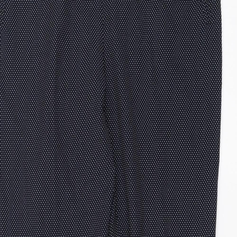 Marks and Spencer Womens Blue Polka Dot  Trousers  Size 14 L32 in - dotted pattern