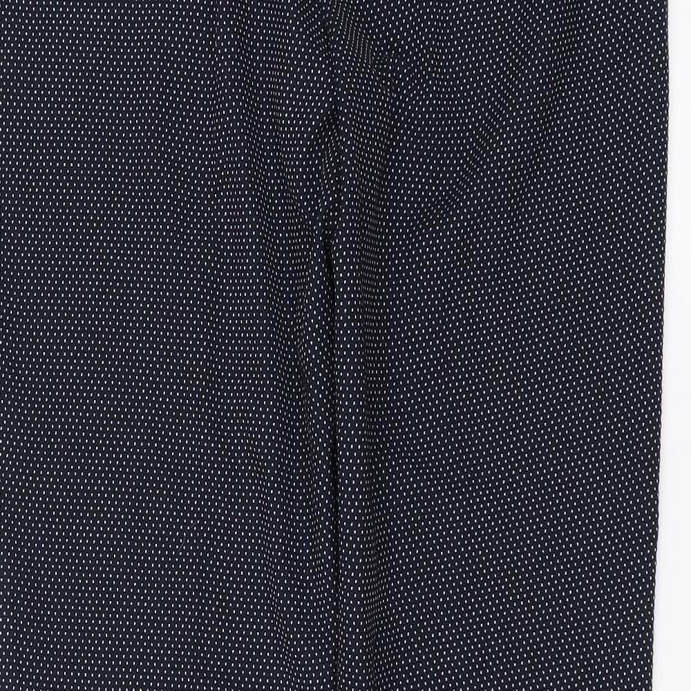 Marks and Spencer Womens Blue Polka Dot  Trousers  Size 14 L32 in - dotted pattern